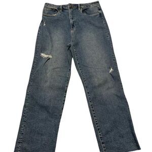 Anthropologie Chelsea & Violet Jeans Women's Size 31 Raw Hem Distressed Blue NWT